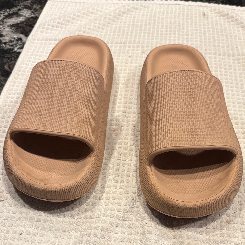 Elegant Tan Slide Sandals for Women
